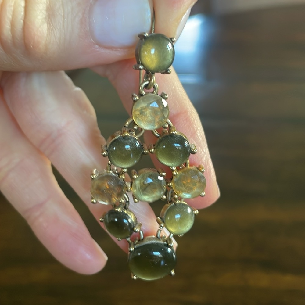 Anthropologie Green Chandelier Earrings - Picture 2 of 3